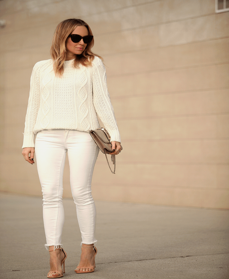 women white pants in winter
