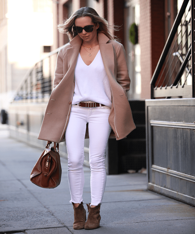 Top 8 ways to wear women white pants in winter!