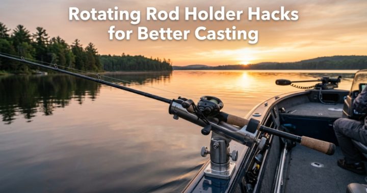 Rotating Rod Holder Hacks for Better Casting showing a rod on a boat at sunrise.
