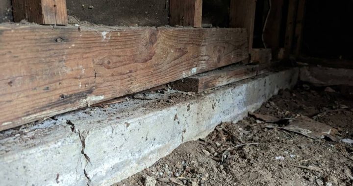 Structural contractor inspecting a shifting mud sill in San Jose